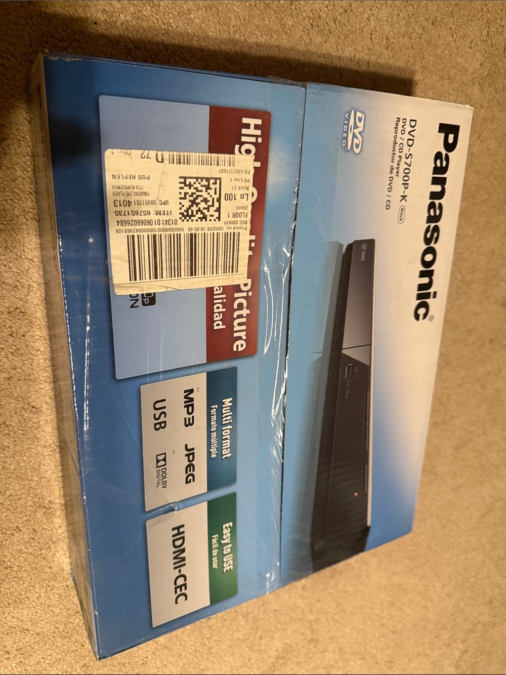 Panasonic DVD Player Box in Blue and Black